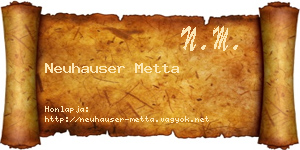 Neuhauser Metta névjegykártya